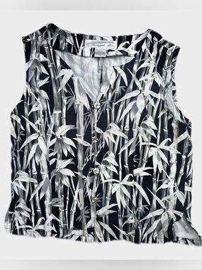 Pineapple Moon Vintage 100% Silk Blouse Size S